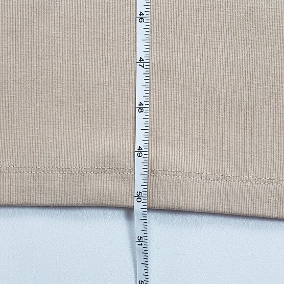 WeWoreWhat Boat Neck Midi Dress Beige Women’s Large Cotton Rib Knit Minimalist - Picture 6 of 16